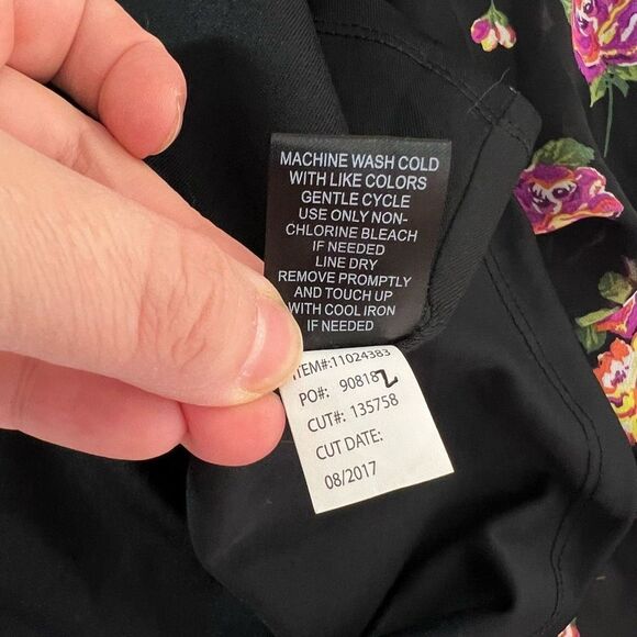 Torrid Halter Neck Floral Cold Shoulder Pleated A-Line Black Dress 16 - Picture 10 of 11